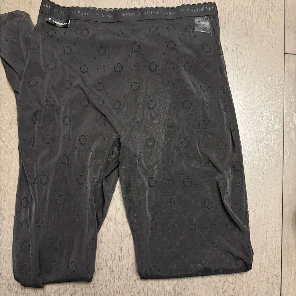 Marine Serre Black Patterned Leggings